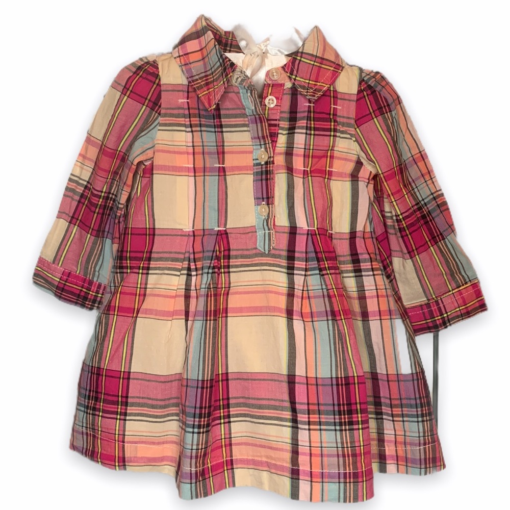 Baby Gap Neon Plaid Shirt Dress 12-18 Months
